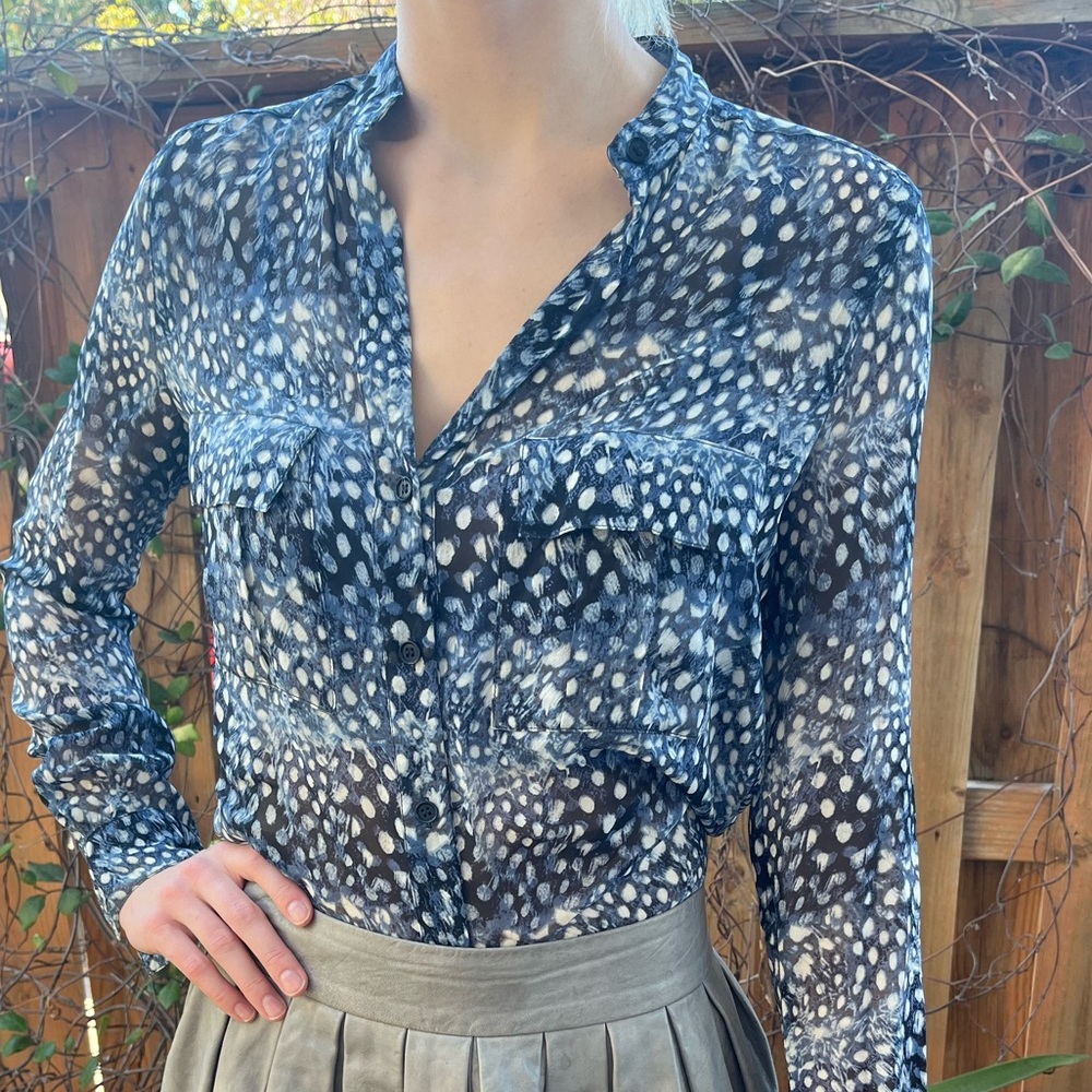 Bcbg button-up silk blouse 2